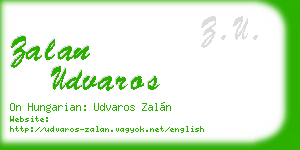 zalan udvaros business card
